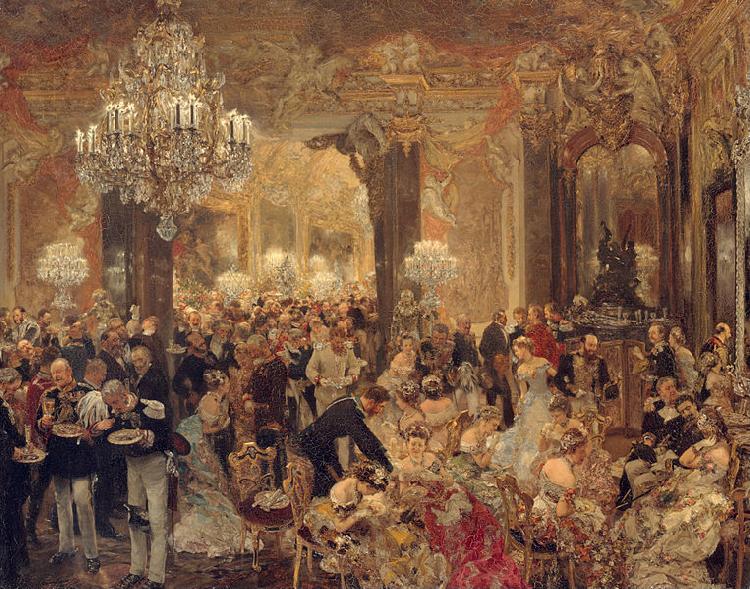 Adolph von Menzel The Dinner at the Ball China oil painting art